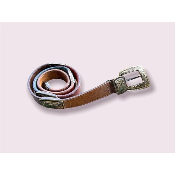 Boho Leather Belt Women’s Retro Designer Panel Link Floral Multicolour Brighton - Picture 2 of 12